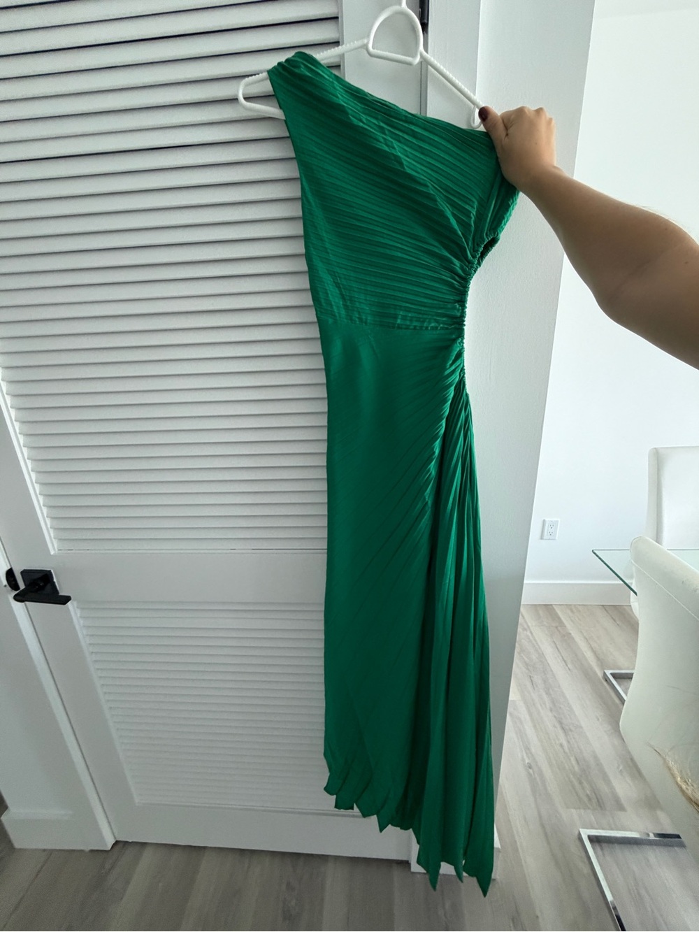 Green One Shoulder Dress | Cut Out Waist